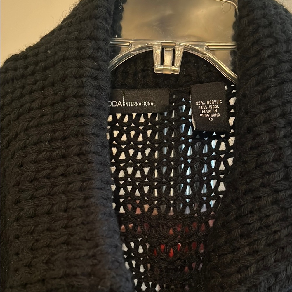 Moda International Black Knit Sweater coat